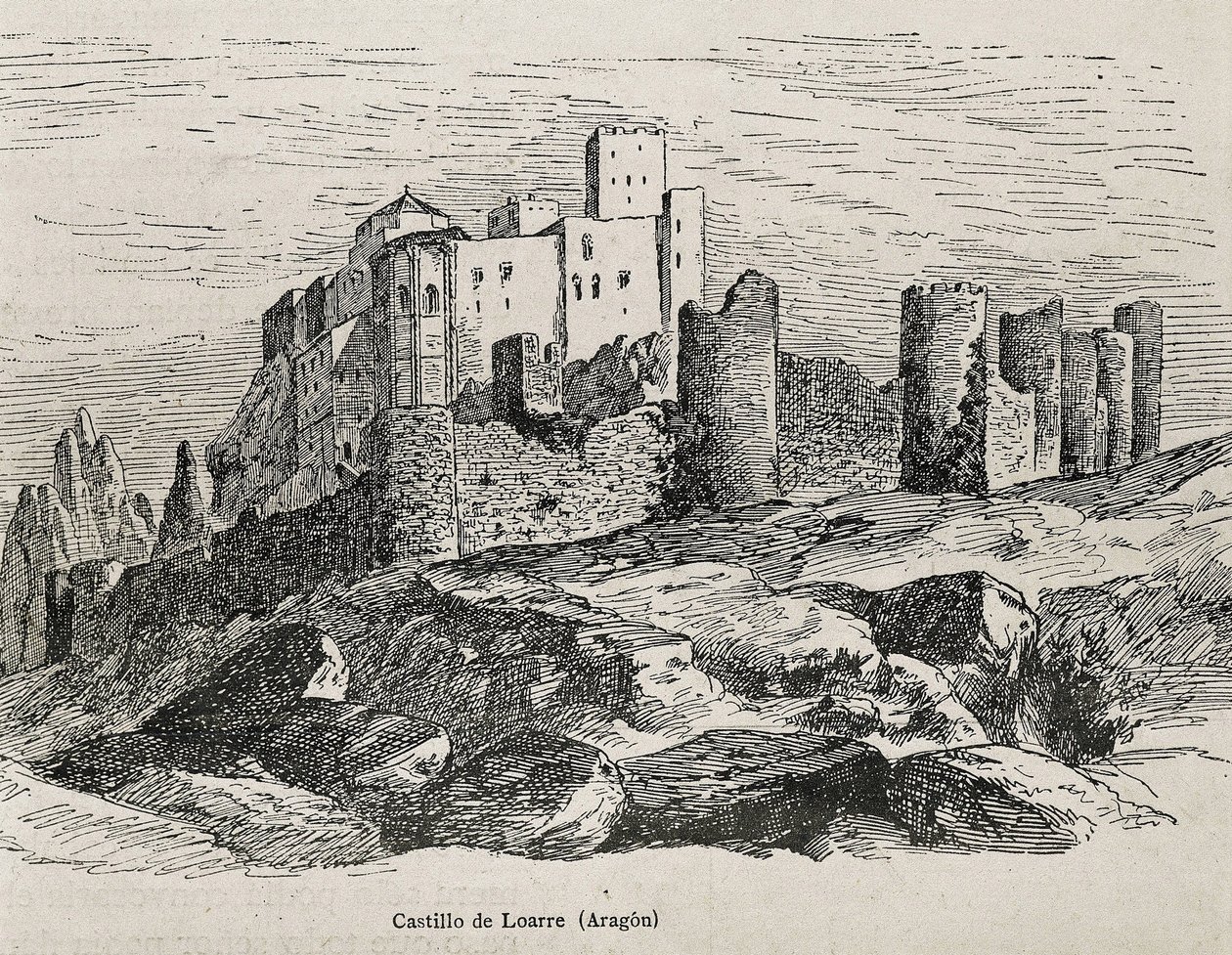 Castello romanico di Loarre (incisione) da Artist Unknown