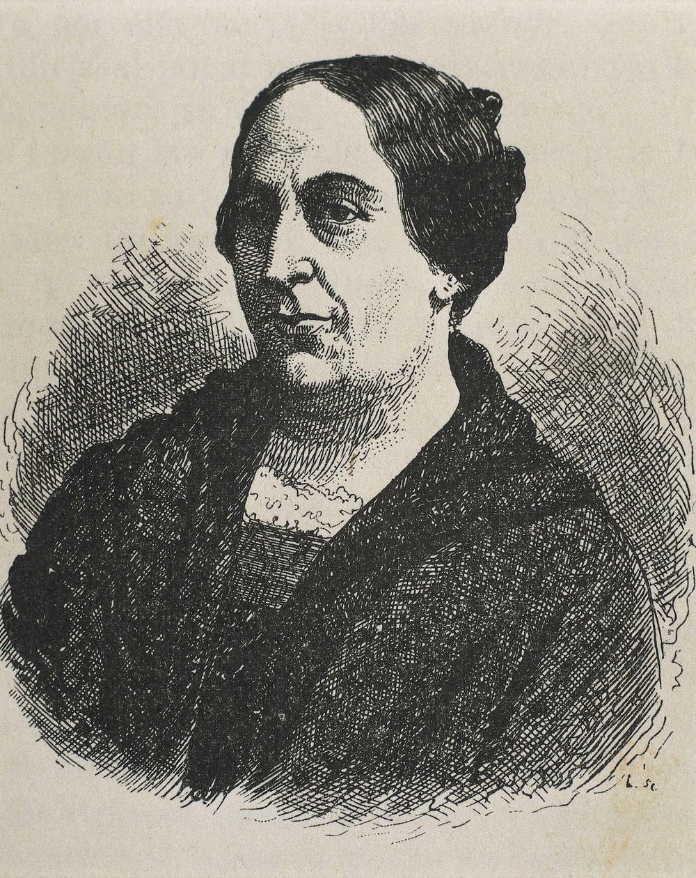 MARIN DEL SOLAR, Mercedes (1804-1866). Scrittrice cilena. Incisione. da Artist Unknown