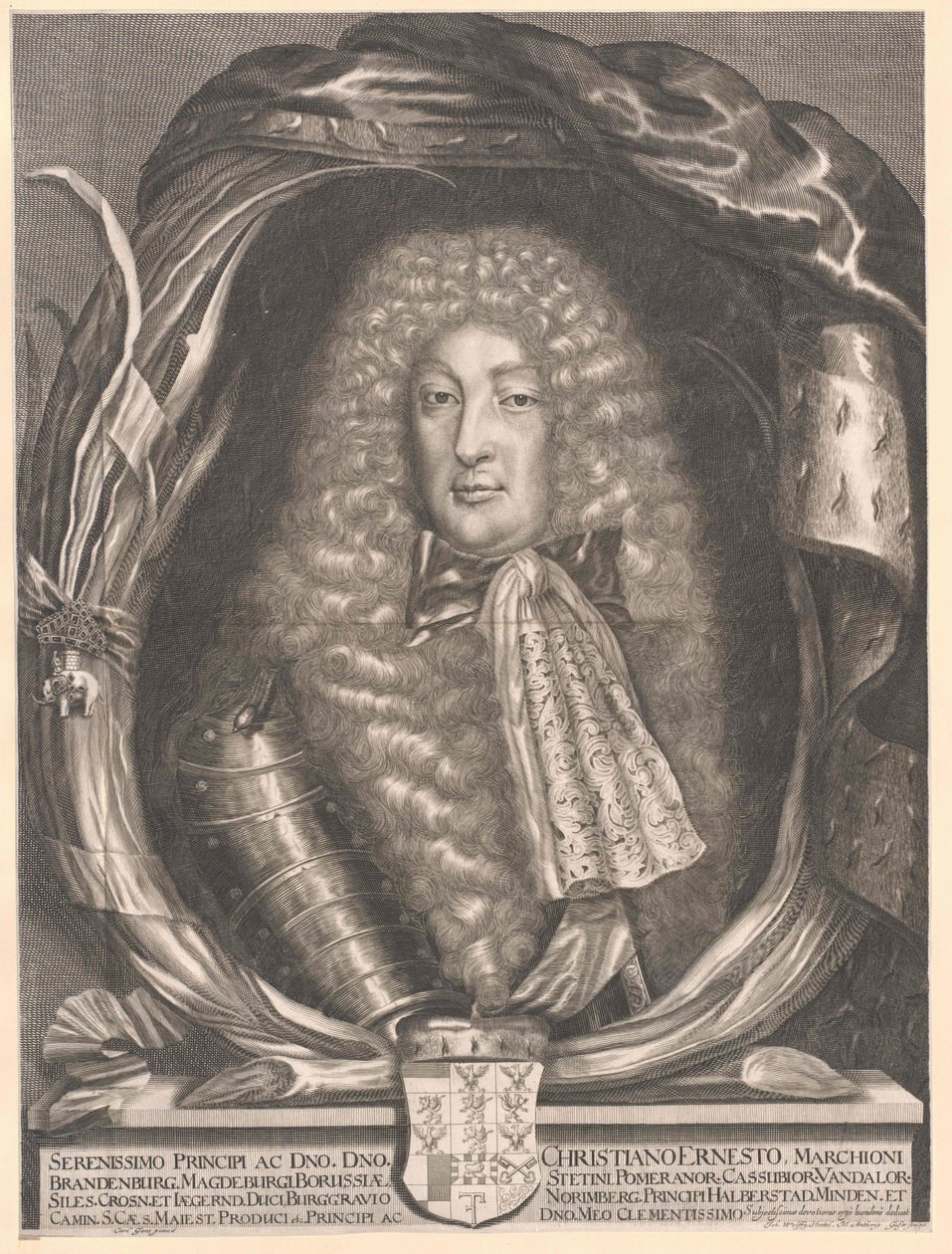 Margravio di Brandeburgo-Bayreuth Christian Ernst (stampa) da Artist Unknown