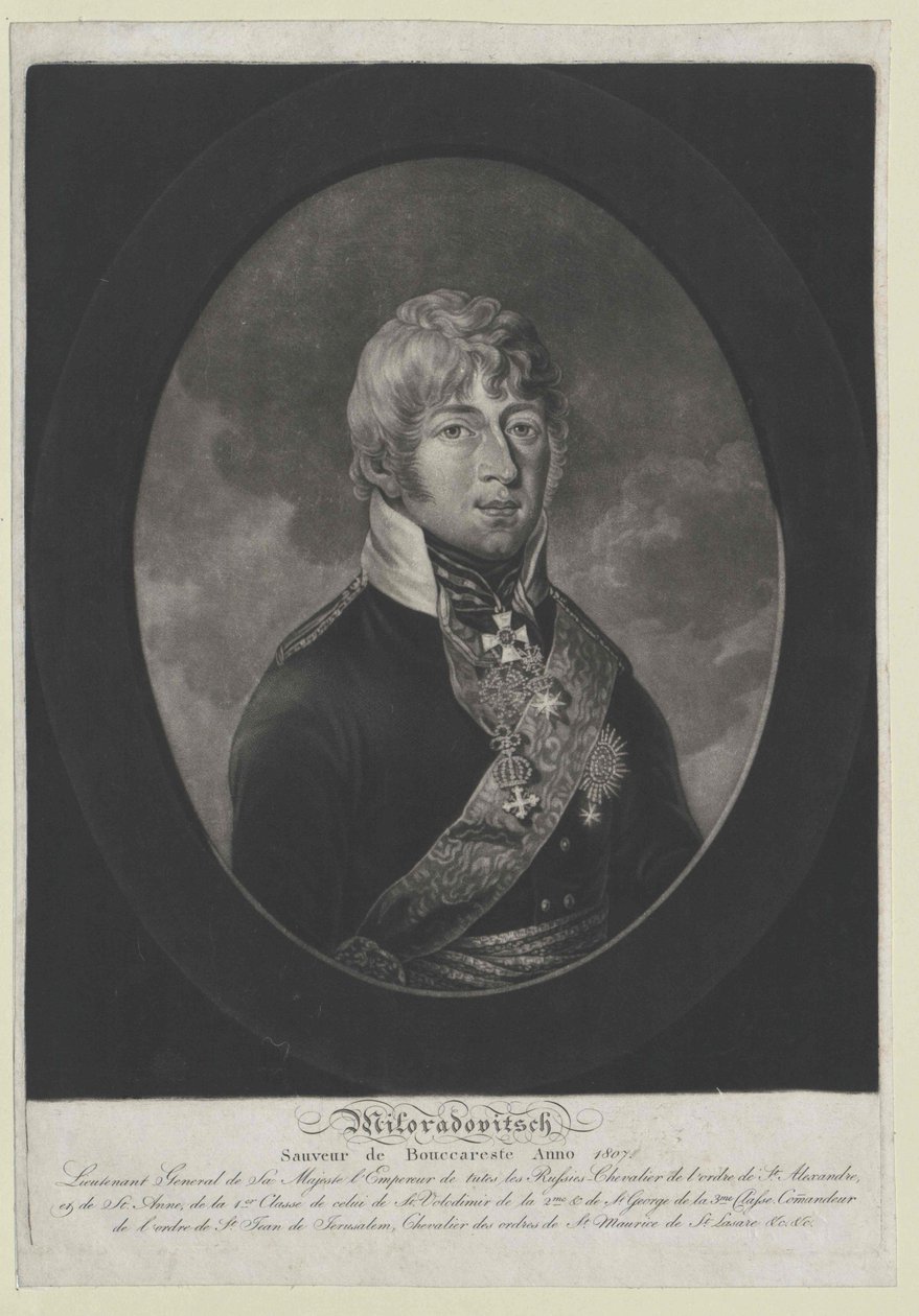 Mikhail Andreyevich conte Miloradovich da Artist Unknown