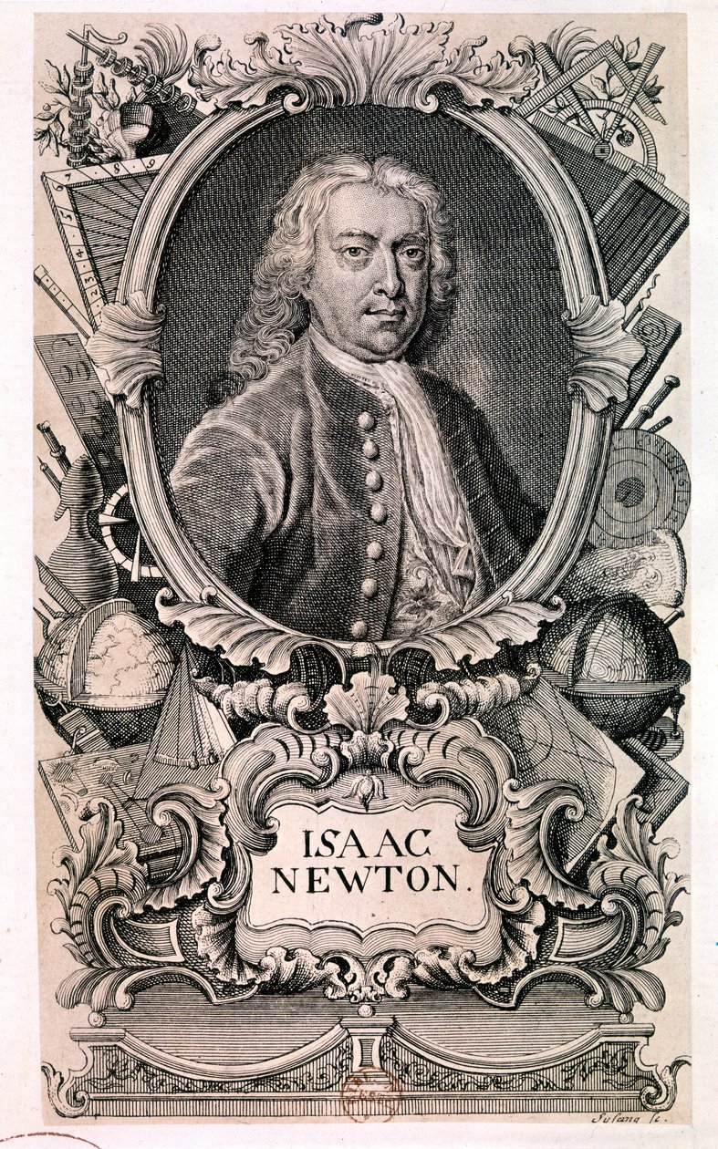 NEWTON Sir Isaac, fisico e matematico inglese (incisione) da Artist Unknown