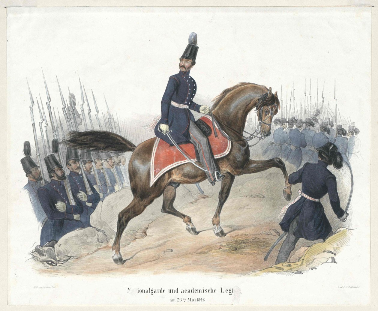 Guardia nazionale e legione collegiale il 26 maggio 1848 da Artist Unknown