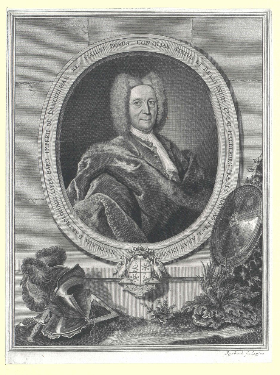 Nikolaus Bartholomew Barone von Danckelmann (stampa) da Artist Unknown