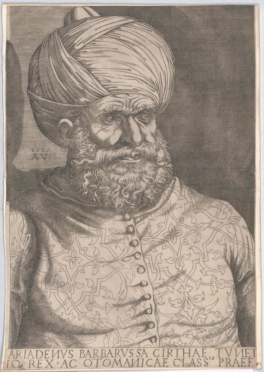 Sovrano ottomano ad Algeri Chaireddin Barbarossa da Artist Unknown