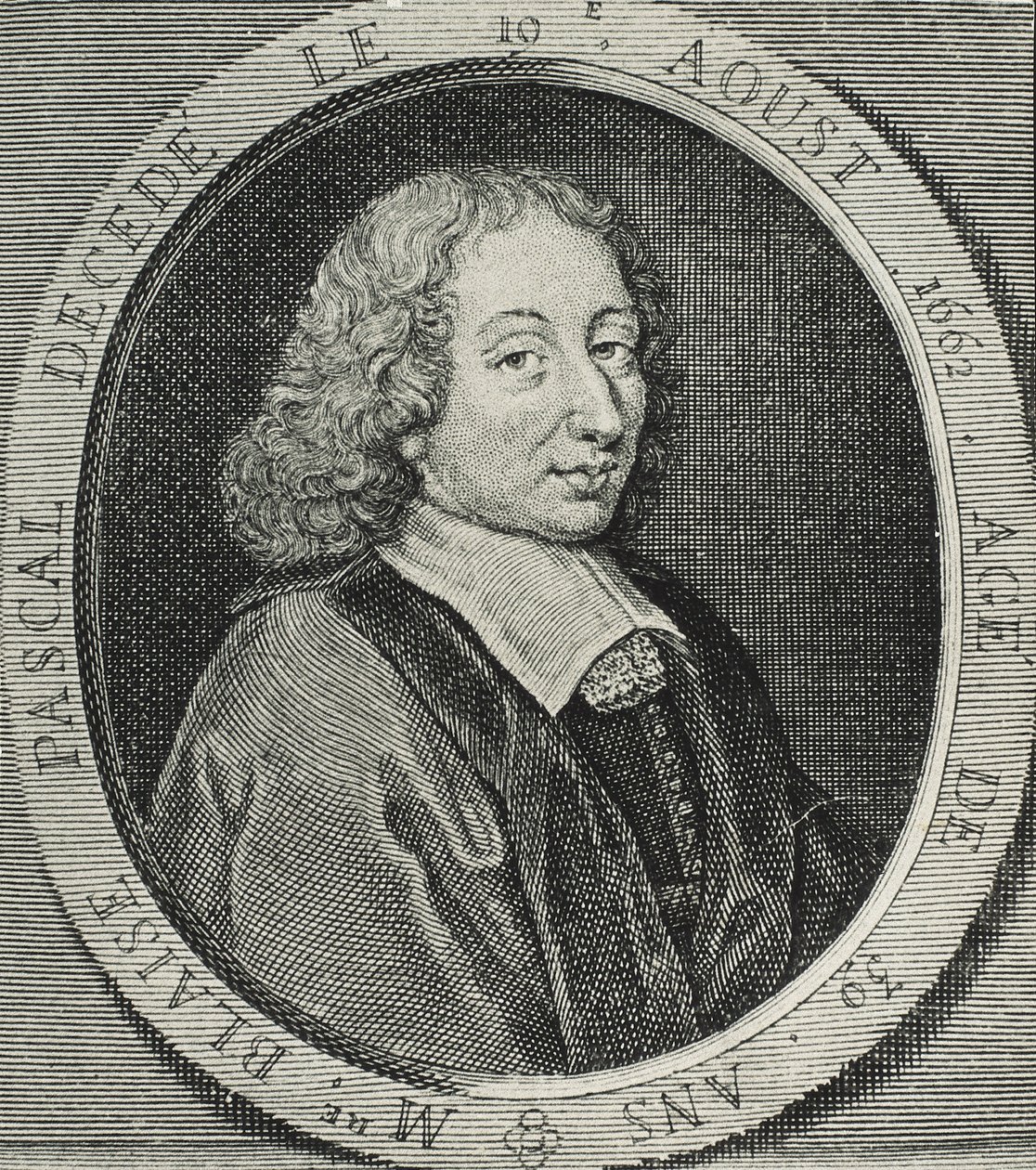PASCAL, Blaise (1623-1662). Matematico, fisico e filosofo francese. Incisione da Artist Unknown