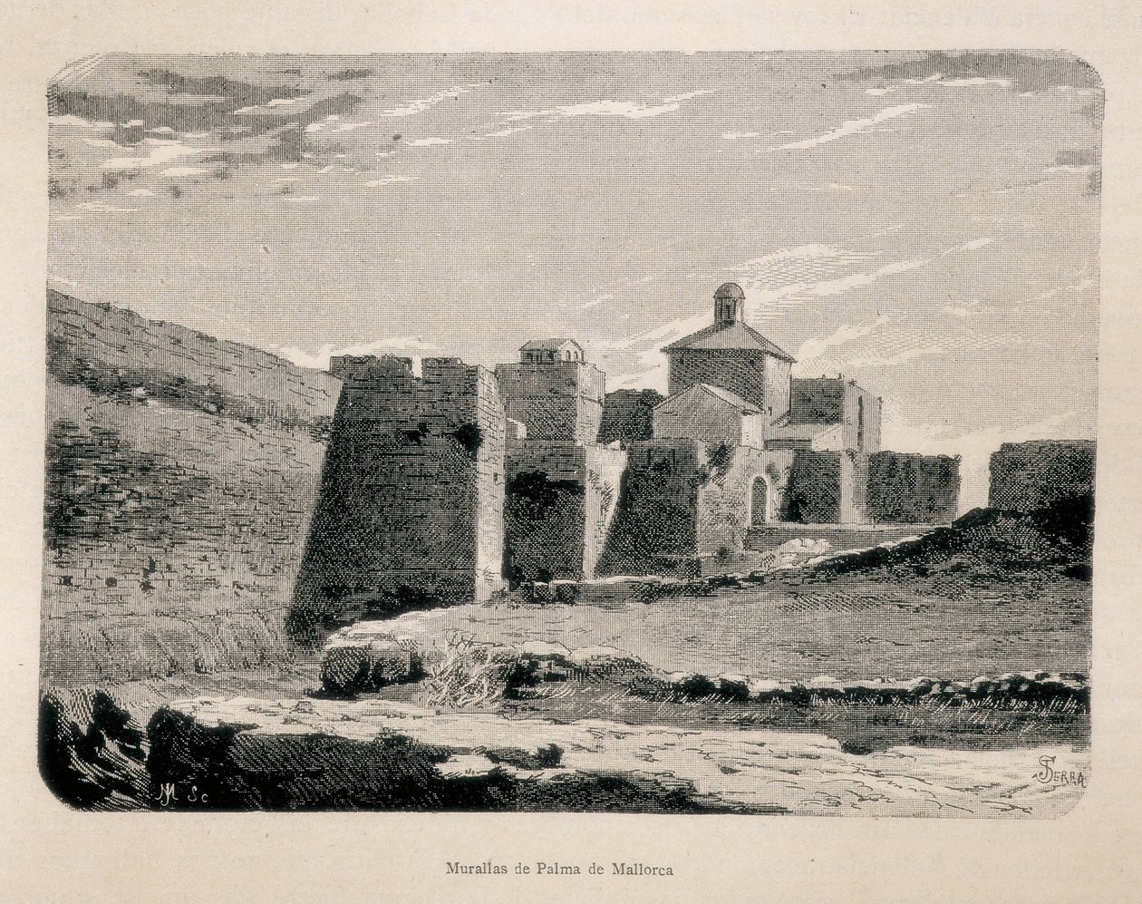Palma di Maiorca. Mura (incisione) da Artist Unknown