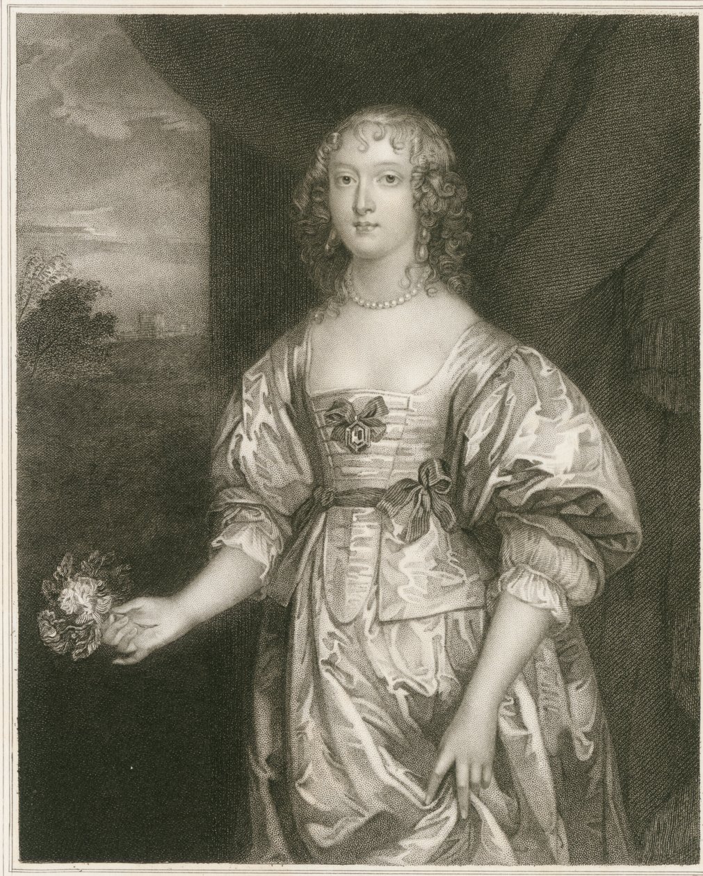 Ritratto di Elizabeth Cecil (incisione) da Artist Unknown