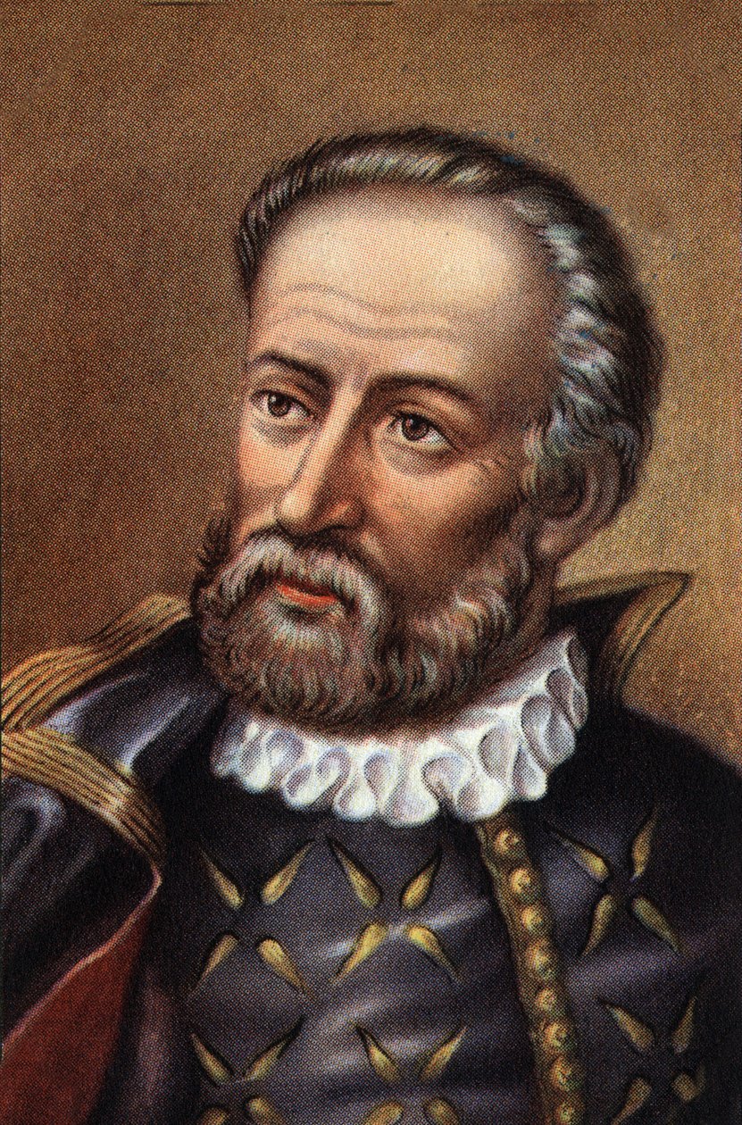 Ritratto di Fernand de Magellan, navigatore portoghese (cromo) da Artist Unknown