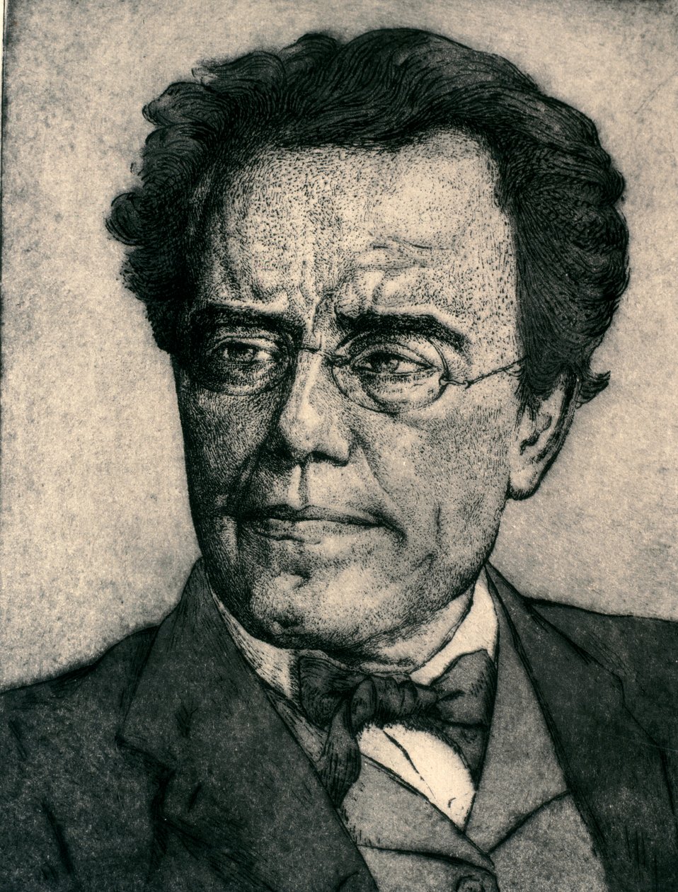 Ritratto di Gustav Mahler (acquaforte) da Artist Unknown