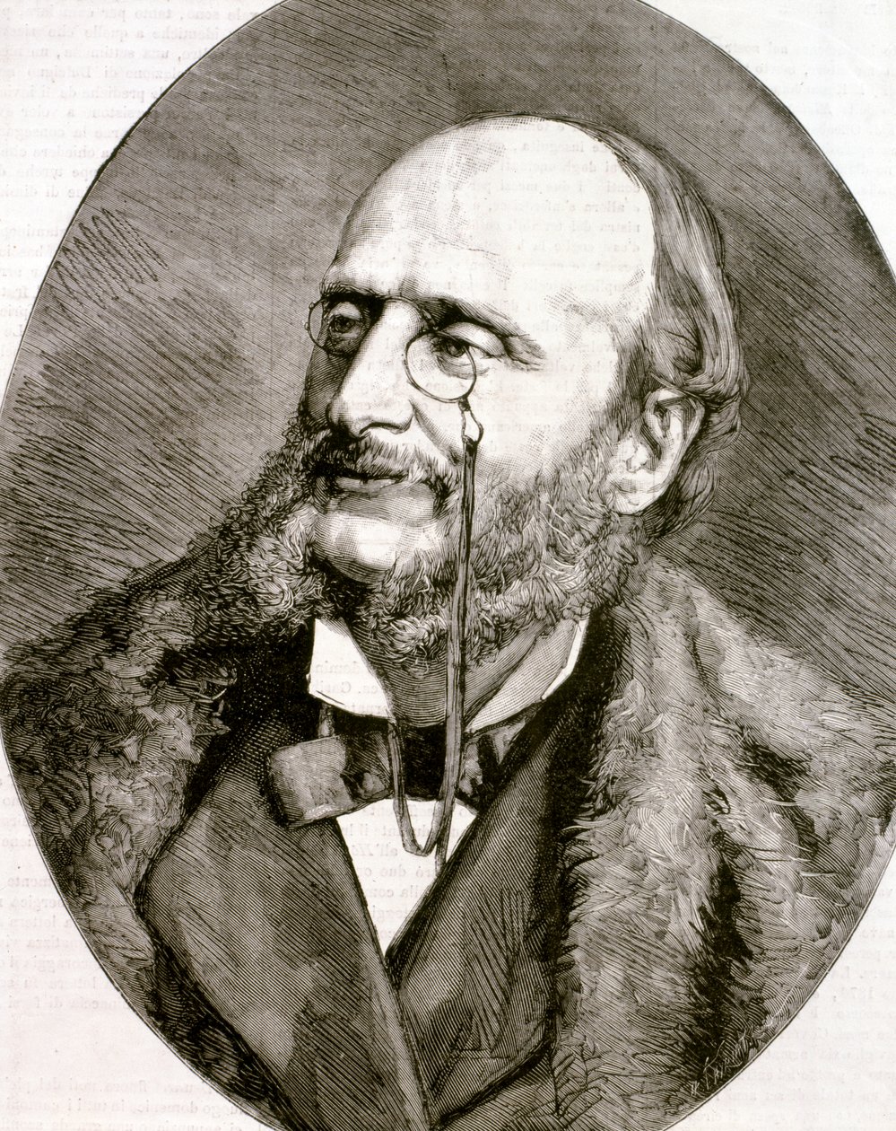 Ritratto di Jacques Offenbach (acquaforte) da Artist Unknown