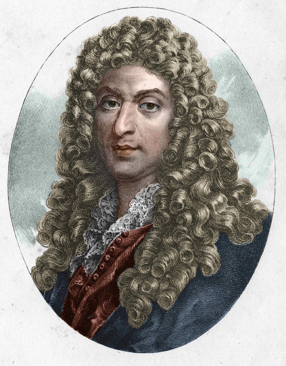 Ritratto di Jean Baptiste Lully, compositore francese di origine italiana. da Artist Unknown