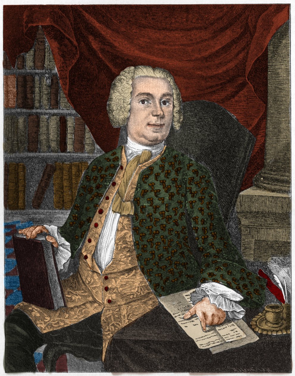 Ritratto di Johann Christoph Gottsched critico, grammatico e letterato tedesco. da Artist Unknown
