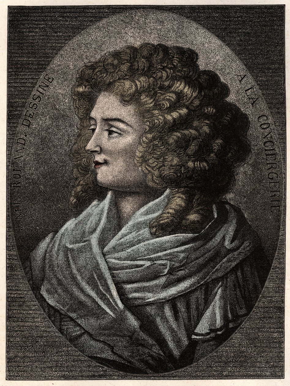 Ritratto di Manon (Jeanne Marie) Roland Philipon detta Madame Roland (1754-1793) alla Concierge, membro della fazione Girondina durante la Rivoluzione Francese da Artist Unknown