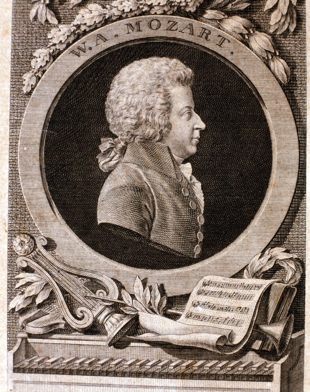 Ritratto di Wolfgang Amadeus Mozart (acquaforte) da Artist Unknown