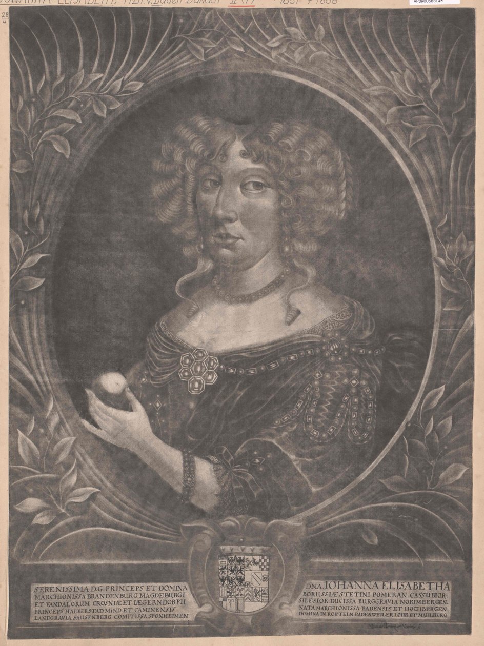 Principessa di Baden-Durlach Johanna Elisabeth da Artist Unknown