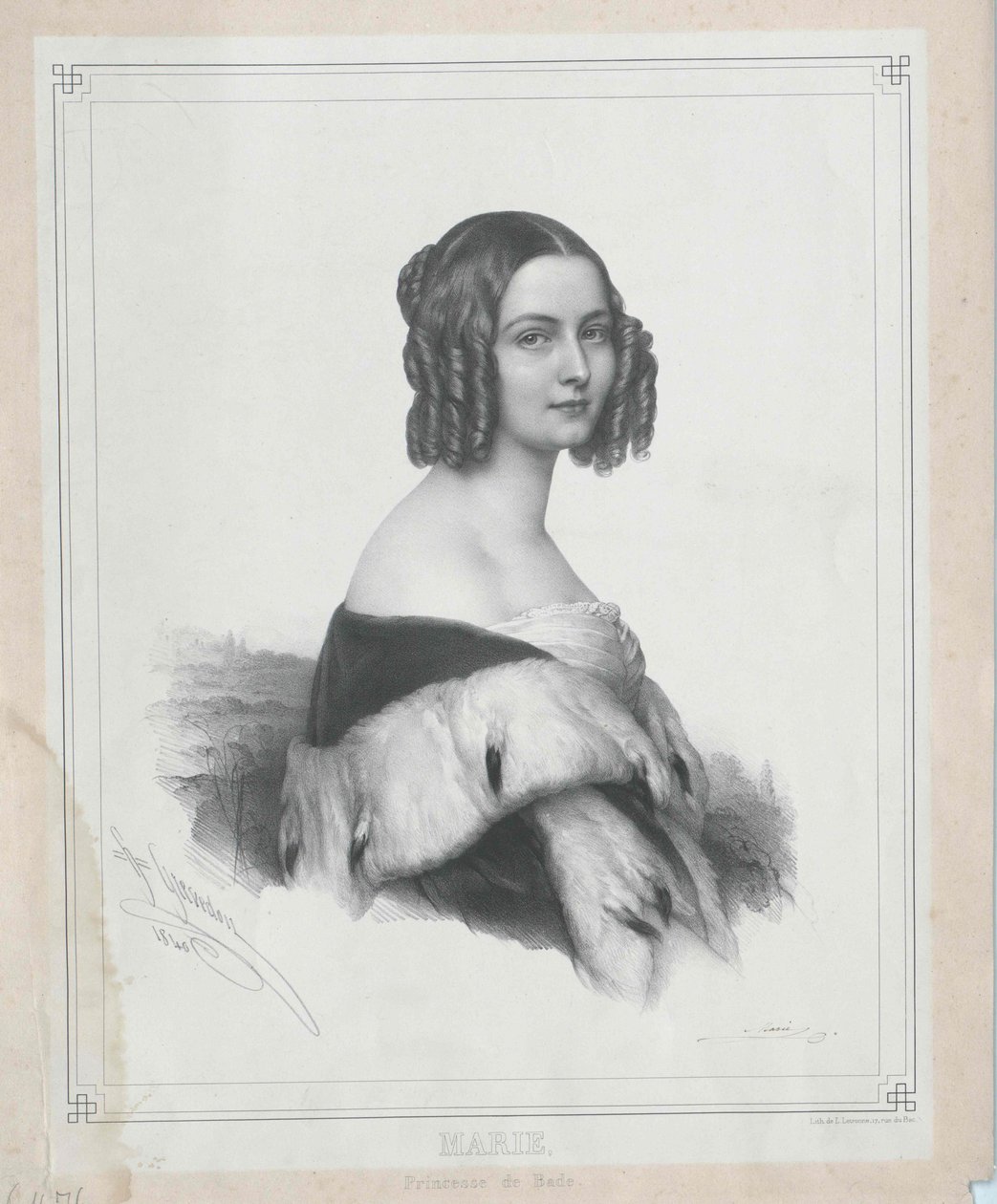 Principessa di Baden Marie (stampa) da Artist Unknown