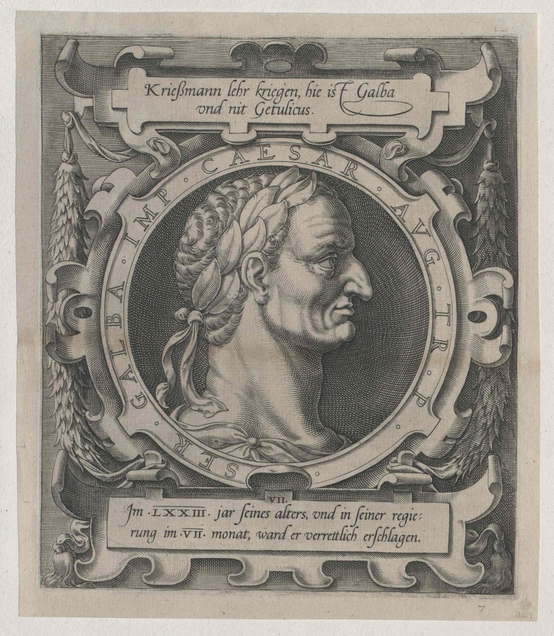 Imperatore romano Galba (stampa) da Artist Unknown