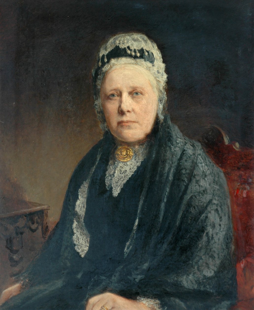 La defunta signora Speed del "Devonshire Arms", Bolton Abbey (olio su tela) da Artist Unknown