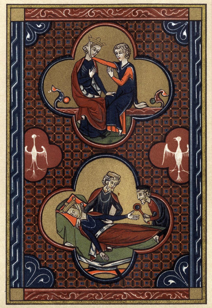 Il romanzo della pera. Storia di Cliges e Fenice. Punizione di Fenice (stampa) da Artist Unknown