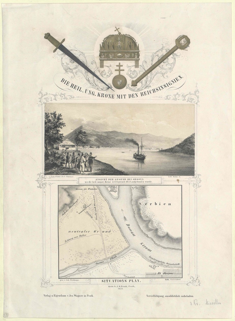 La sacra corona ungherese con le insegne imperiali da Artist Unknown