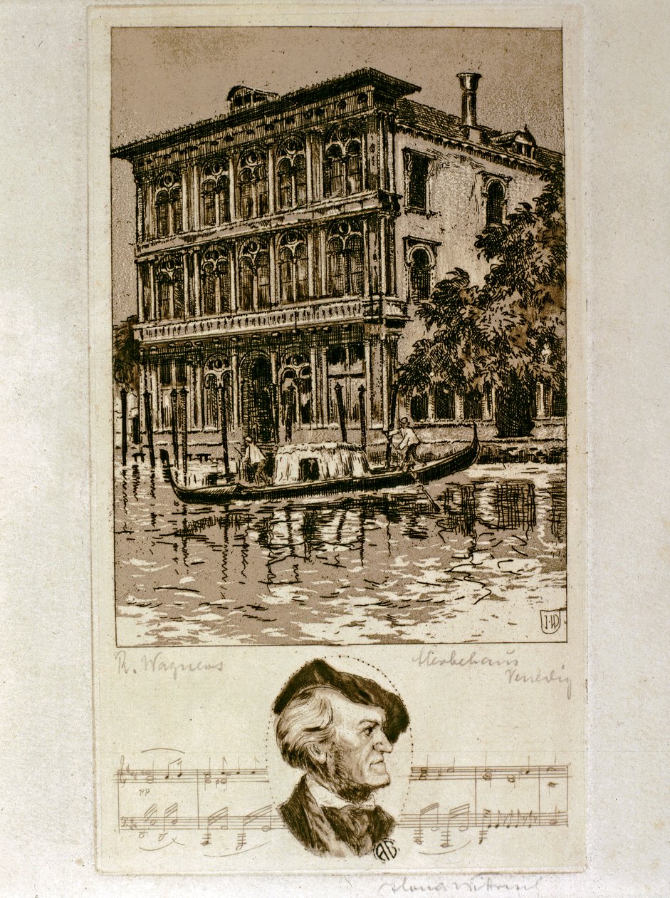 Wagner a Venezia (acquaforte) da Artist Unknown