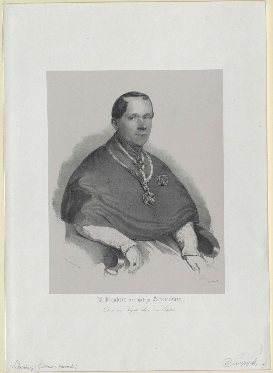 Wilhelm barone Schneeburg a Salthaus e disco da Artist Unknown