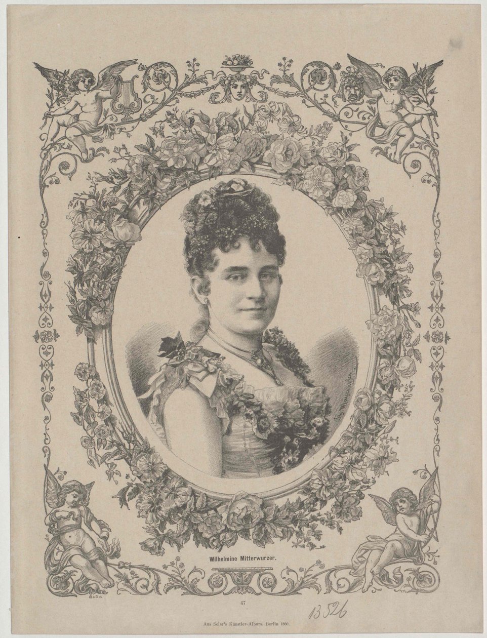 Wilhelmine Mitterwurzer (stampa) da Artist Unknown