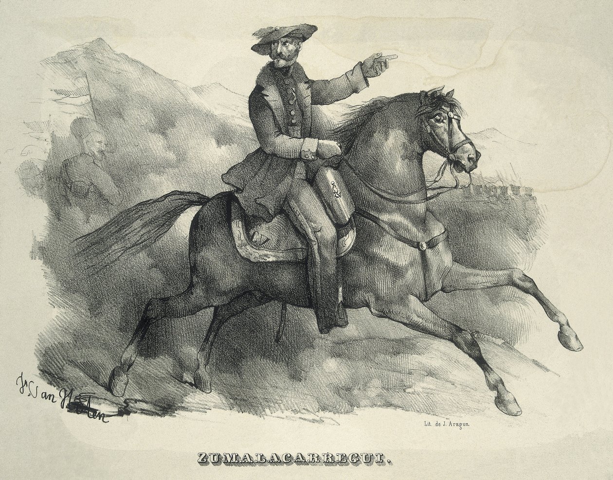 Tomás de Zumalacárregui, generale carlista (incisione) da Artist Unknown
