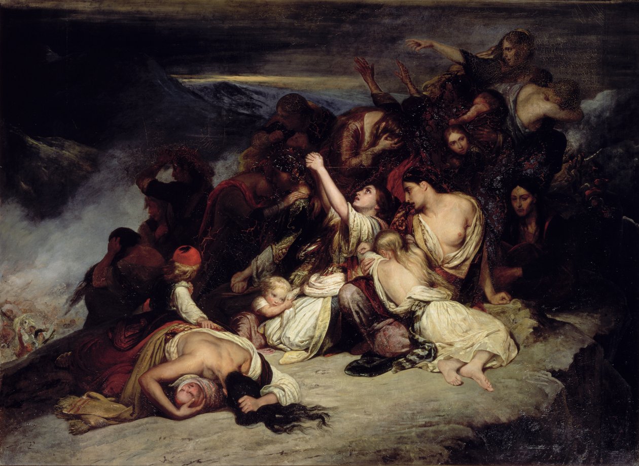 Le donne disperate di Rumili, vedendo i loro mariti sconfitti dalle truppe di Ali Pasha, il 