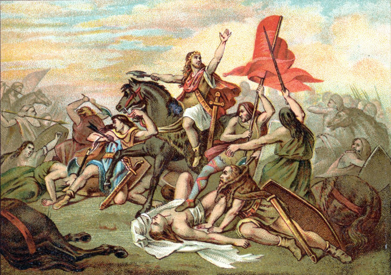 Battaglia di Tolbiac (conversione di Clodoveo) da Ary (after) Scheffer