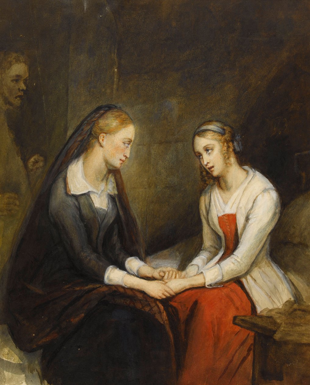 Effie e Jeanie Deans. Dopo Il Cuore di Mid-Lothian di Walter Scott, primo quarto del XIX sec. da Ary Scheffer
