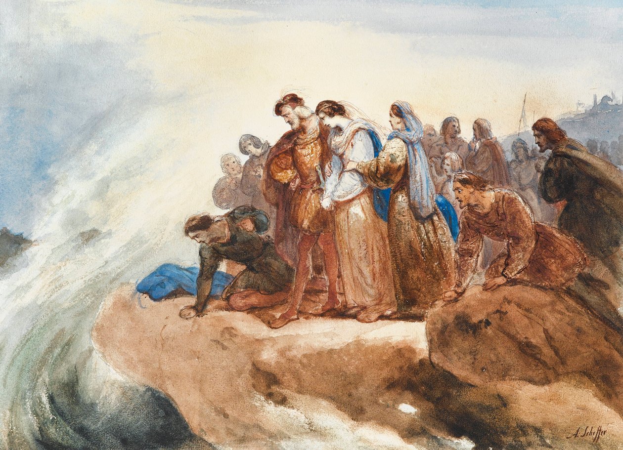 Illustrazione per la ballata Der Taucher di Friedrich Schiller da Ary Scheffer