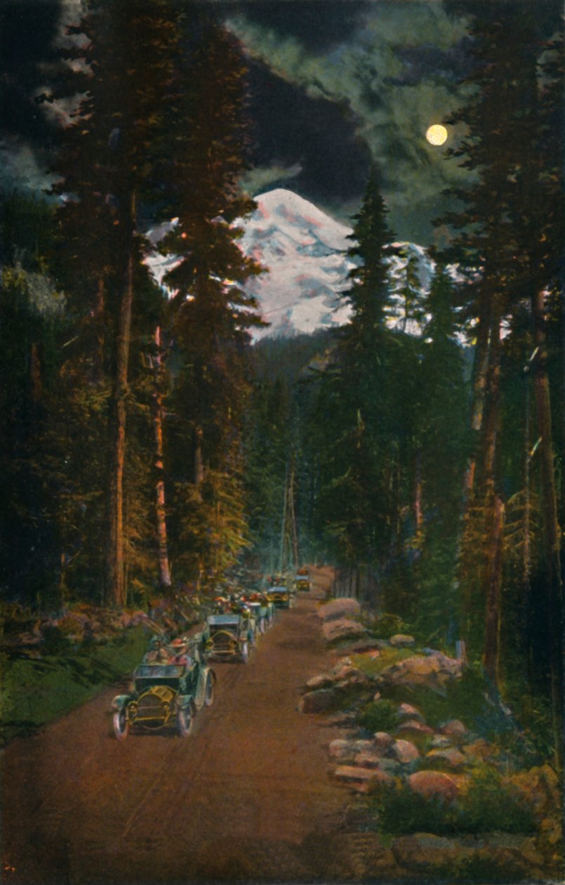 Sulla strada dal Parco Nazionale del Monte Rainier, Washington, c1916 da Asahel Curtis