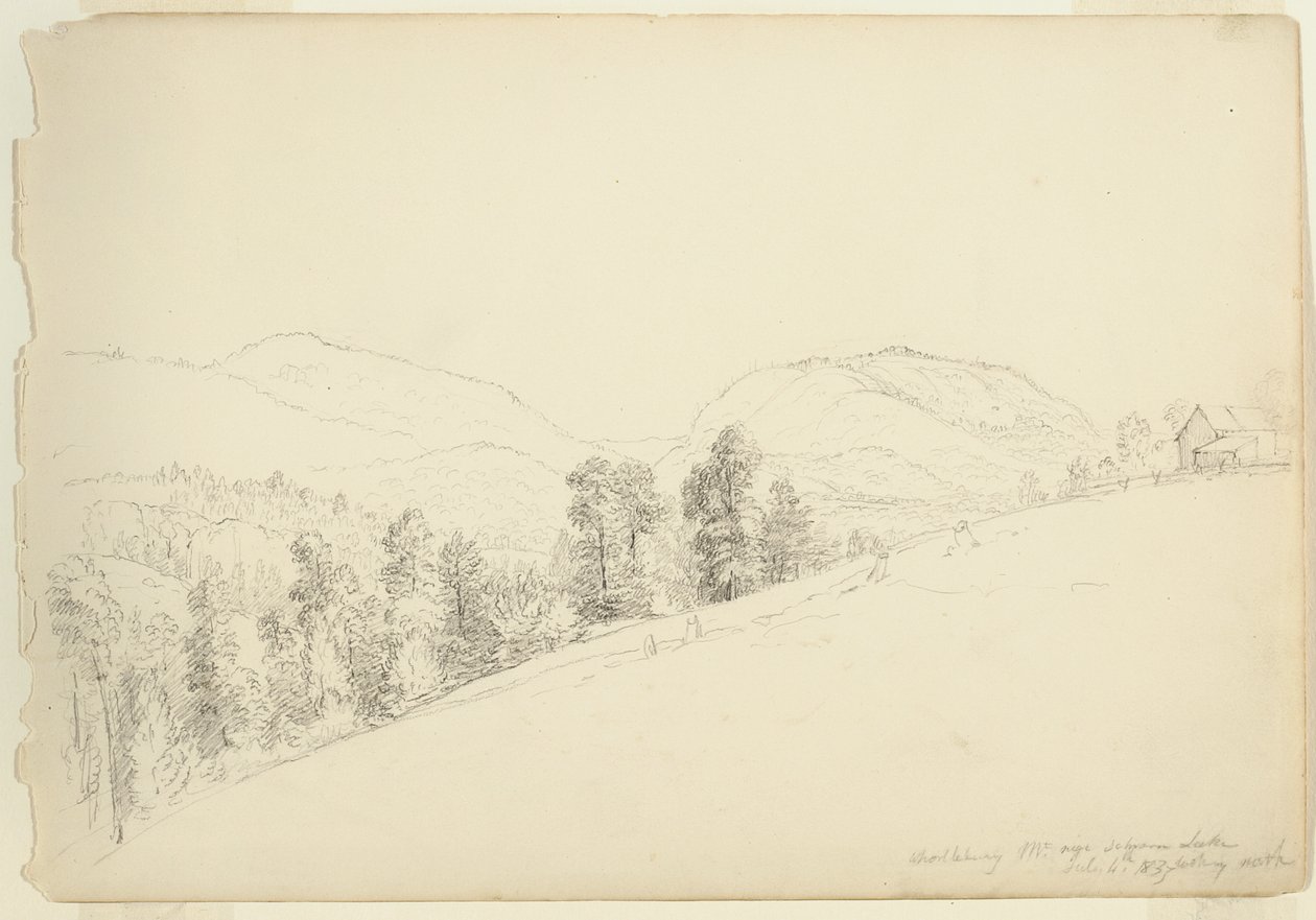 Montagna Whorllebury vicino al lago Schroon, New York, 1837 da Asher Brown Durand