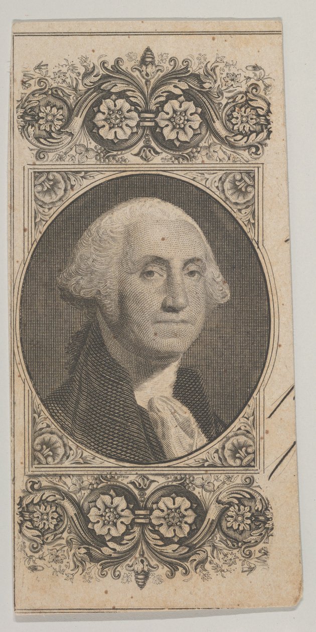Motivo della banconota: Ritratto di George Washington in un pannello decorativo da Asher Brown Durand.