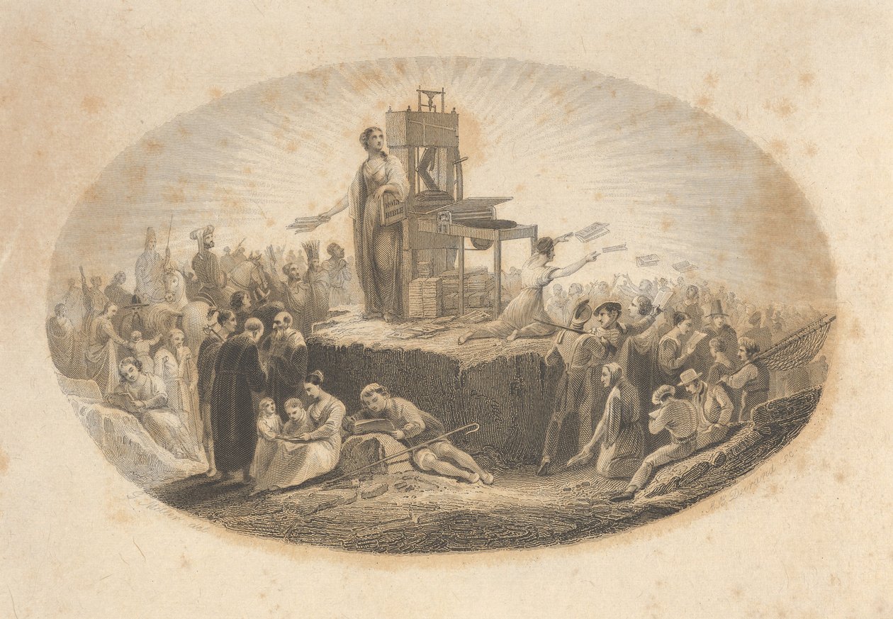 Certificato della Società Biblica, XIX secolo da Asher Brown Durand