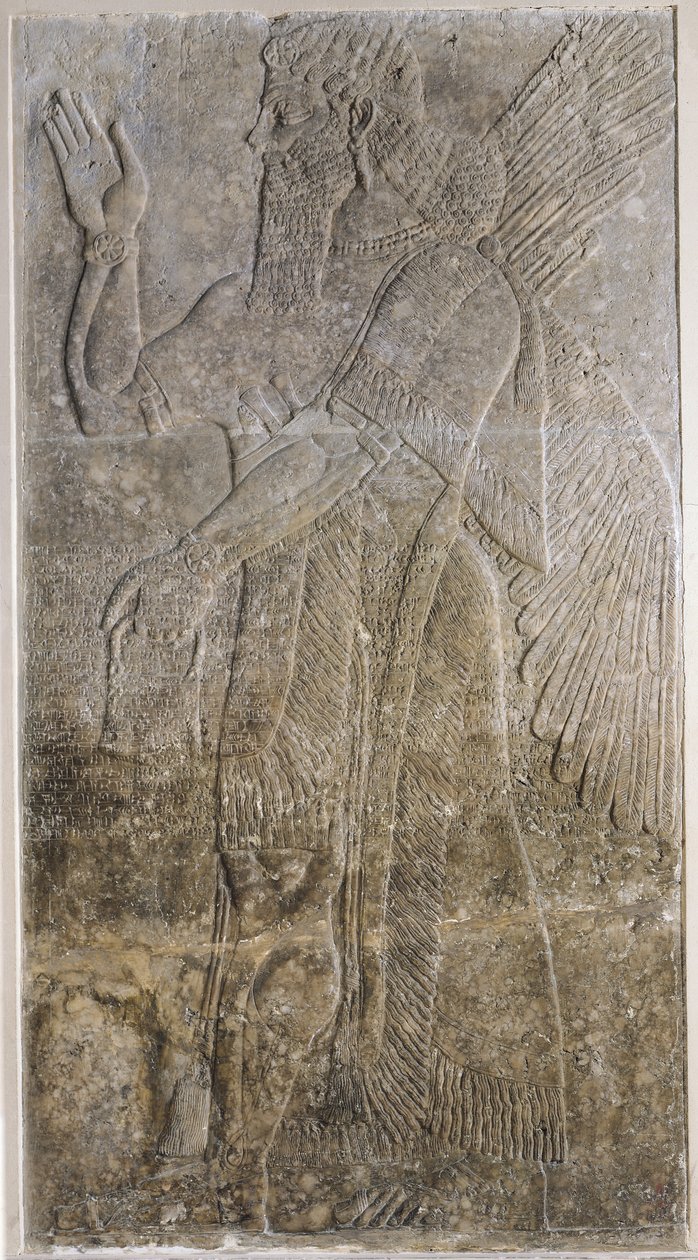 Rilievo raffigurante un genio alato, dal Palazzo di Nimrud (Kalah) da Assyrian
