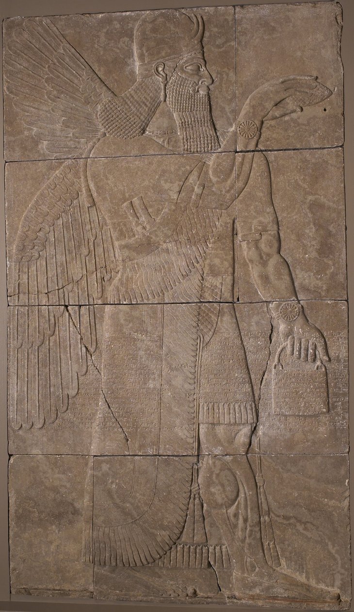 Rilievo con genio alato, 883-59 a.C. da Assyrian