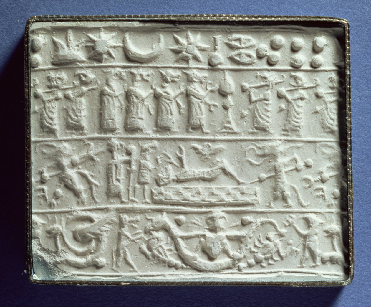 Impressione di sigillo cilindrico, periodo neo-assiro da Assyrian School