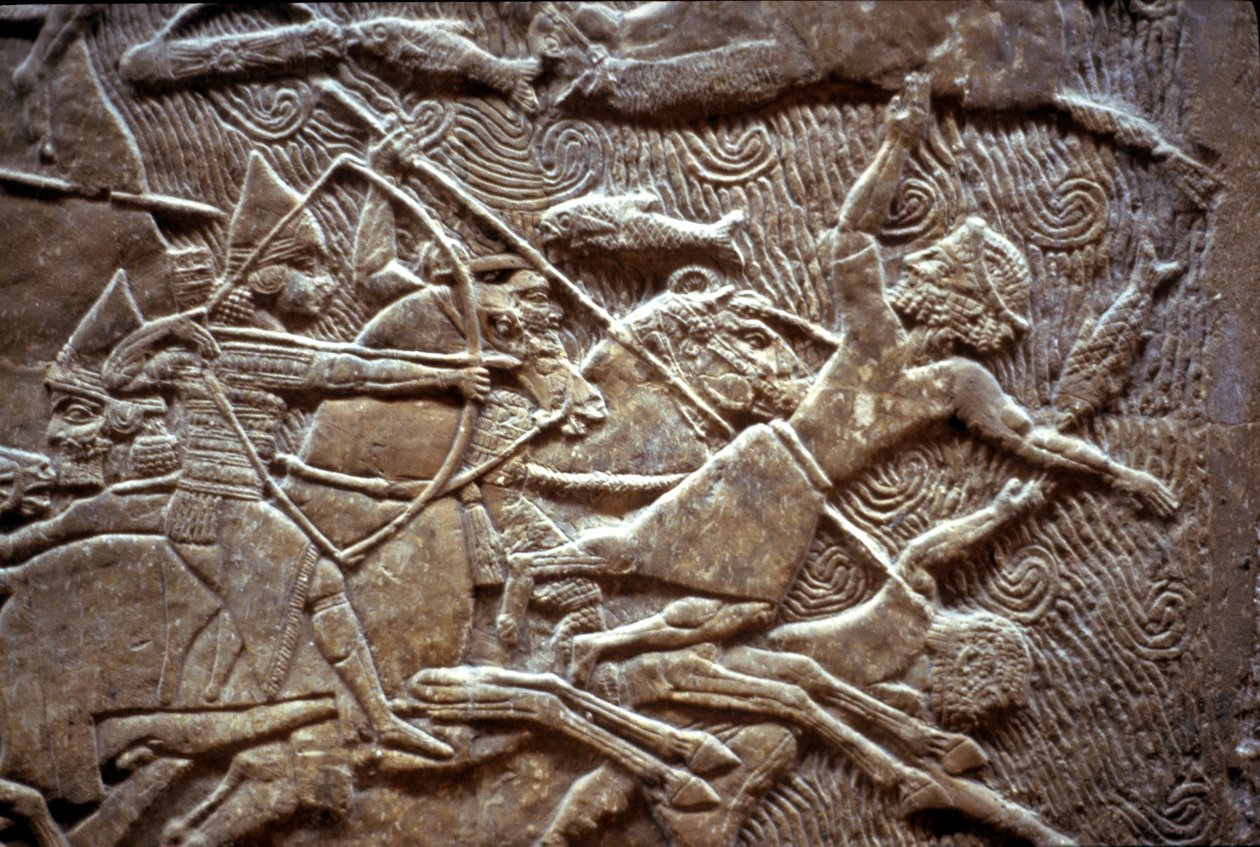 Ashurbanipal alla Battaglia di Til-Tuba, 650-620 a.C. da Assyrian