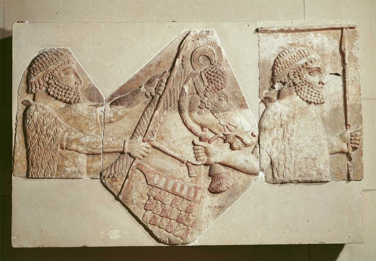 Frammento di un rilievo raffigurante tributari Medi da Assyrian School