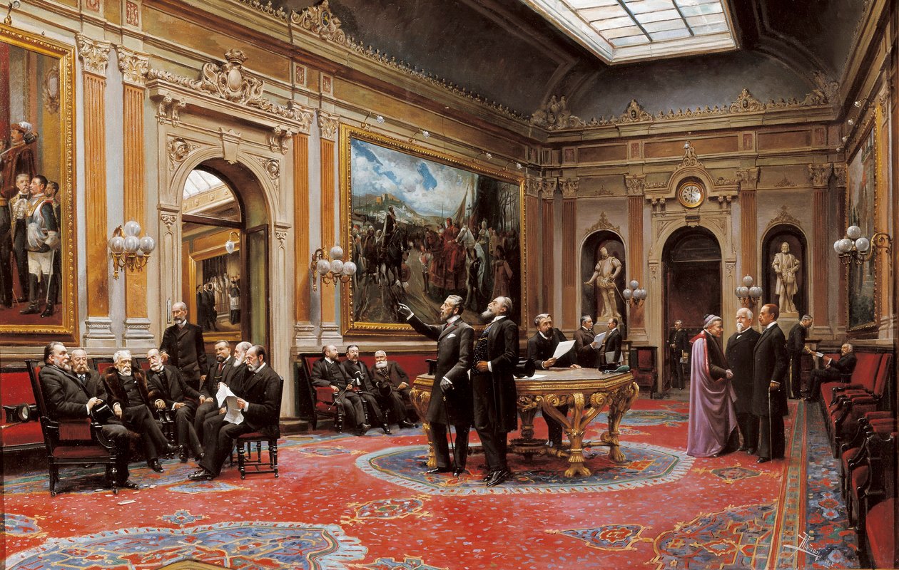 Sala conferenze del Senato nel marzo 1904 da Asterio Mañanós Martínez