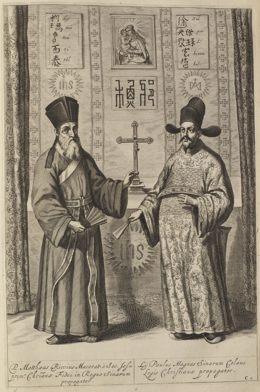 Matteo Ricci e Xu Guangqi. Da China Illustrata di Athanasius Kircher da Athanasius Kircher