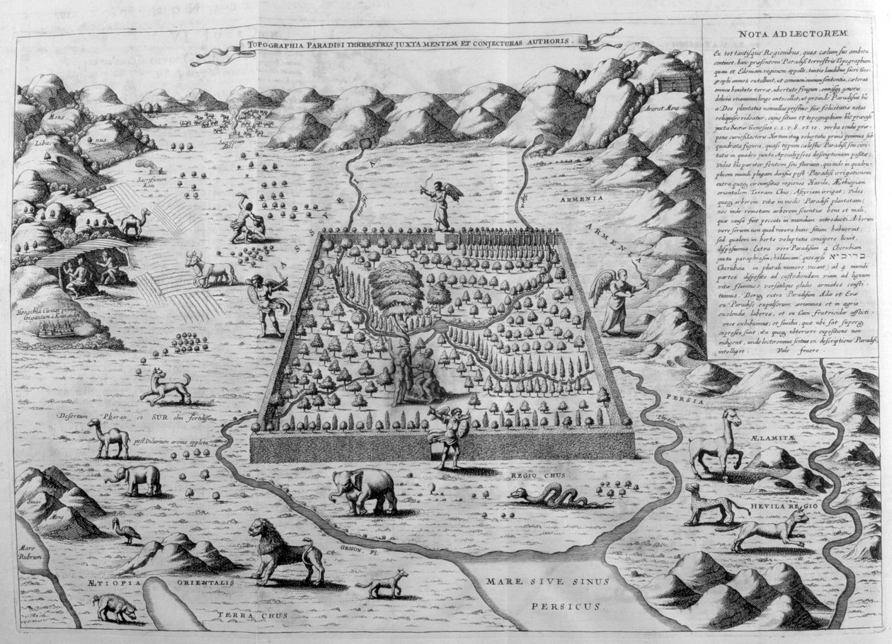 Il paradiso terrestre, 1675 da Athanasius Kircher