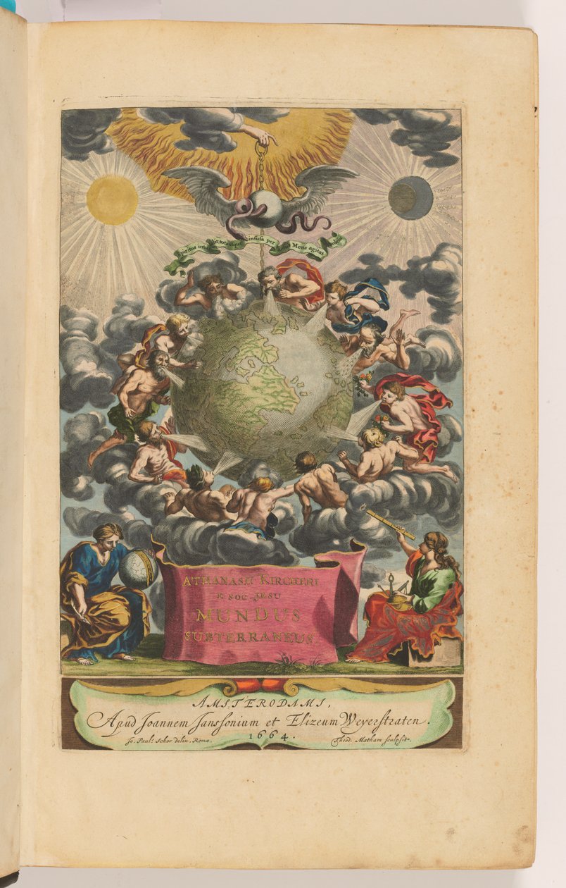 Pagina del titolo di Mundus Subterraneus da Athanasius Kircher
