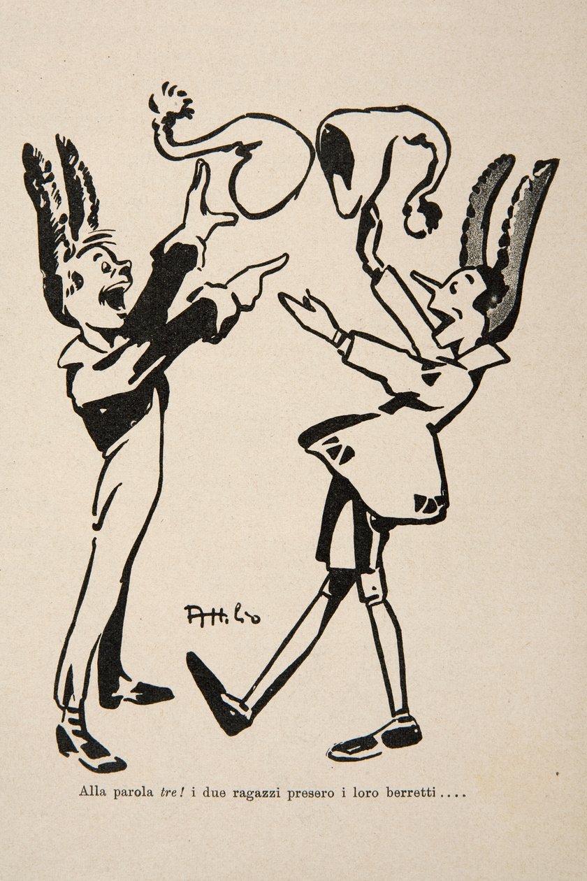 Pinocchio e Candlewick, illustrazione da "Pinocchio". da Attilio Mussino