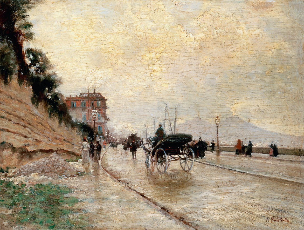 Carrozza in passeggiata a Napoli da Attillo Pratella