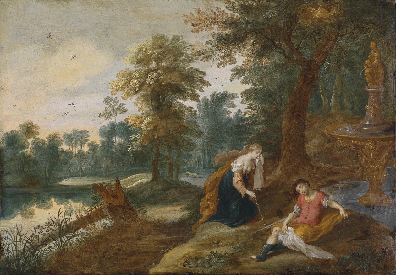 Paesaggio con Piramo e Tisbe da Attributed to Jasper van der Lanen  