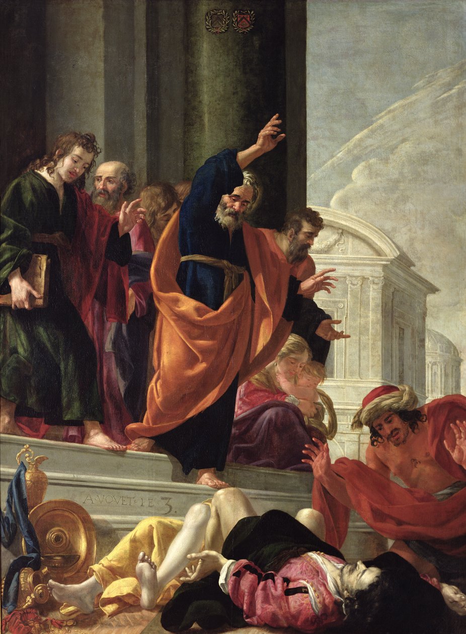 La morte di Saffira e Anania, c.1632 da Aubin Vouet