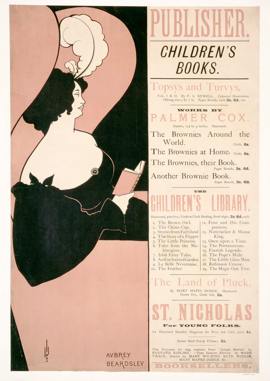 Pubblicità per libri per bambini, 1894 da Aubrey Beardsley
